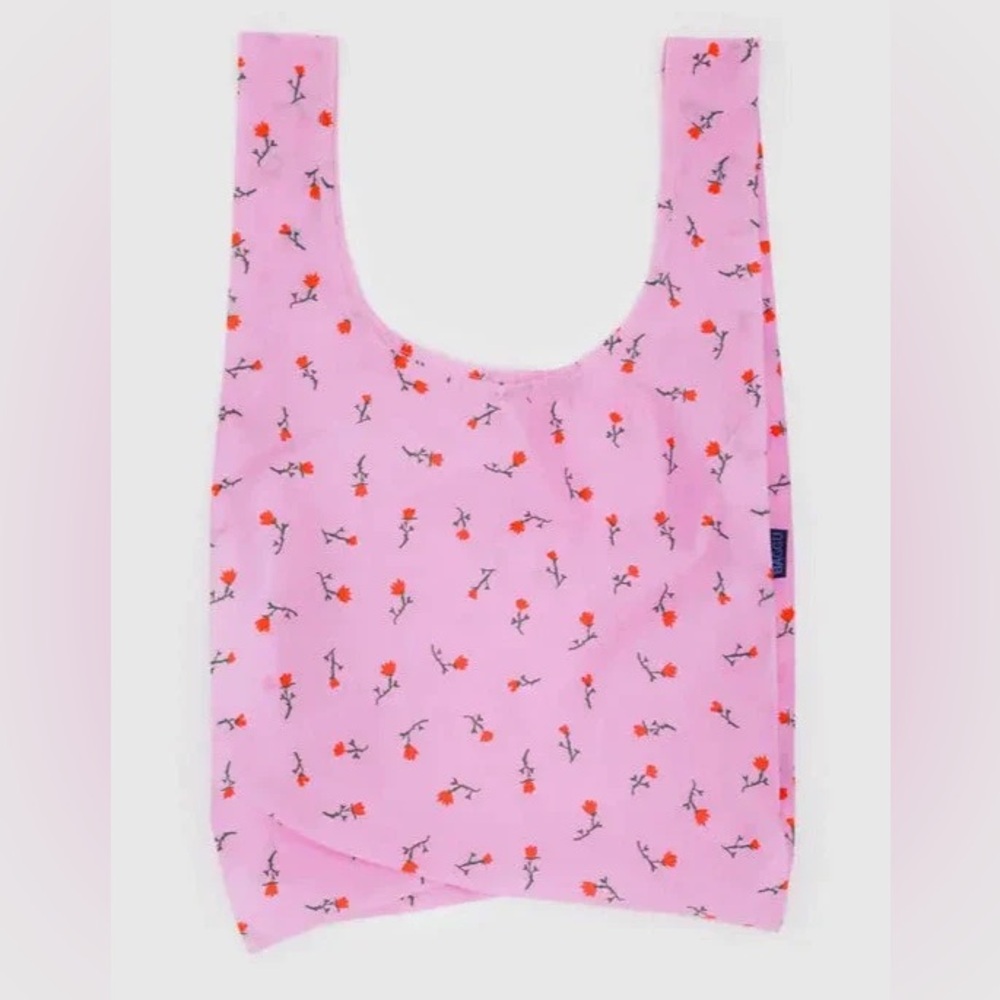 BAGGU Standard Reusable Bag- Painted Wildflower Nylon Packable Bag